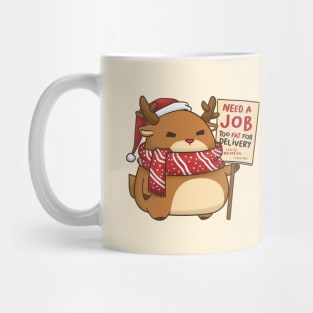 Funny Christmas Reindeer in Santa Hat Mug